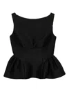 Roland Mouret Taffeta Top In Black