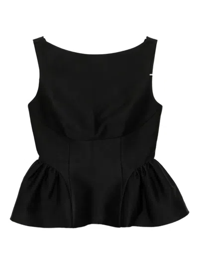 Roland Mouret Taffeta Top In Black