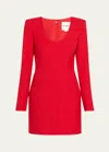 Roland Mouret Tailored Wool Blend Mini Dress In Red