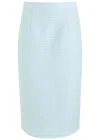 Roland Mouret Tweed Midi Skirt In Light Blue
