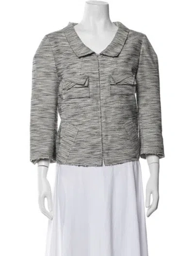 Pre-owned Roland Mouret Tweed Pattern Blazer In Grey