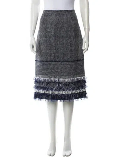 Pre-owned Roland Mouret Tweed Pattern Knee-length Skirt In Blue