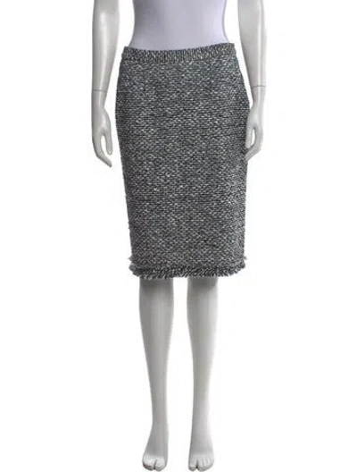 Pre-owned Roland Mouret Tweed Pattern Midi Length Skirt In Blue