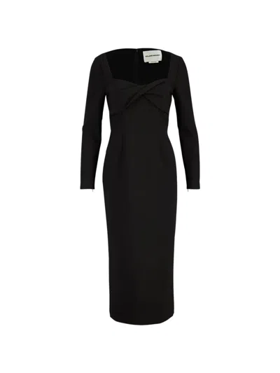 Roland Mouret Twist-detail Long-sleeve Dress In Black