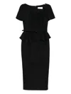 Roland Mouret Twist-peplum Dress In Black