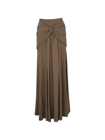 Roland Mouret Twist-detail Draped Maxi Skirt In Green