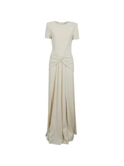 Roland Mouret Twist-detail Short-sleeve Gown In White