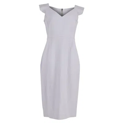Roland Mouret V-neck Midi Dress In Grey Wool