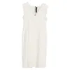 Roland Mouret V-neck Mini Sleeveless Dress In White Polyester In White