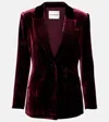 Roland Mouret Velvet Blazer In Burgundy