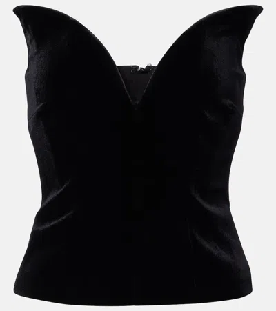 Roland Mouret Velvet Corset Top In Black