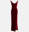 Roland Mouret Velvet Gown In Red