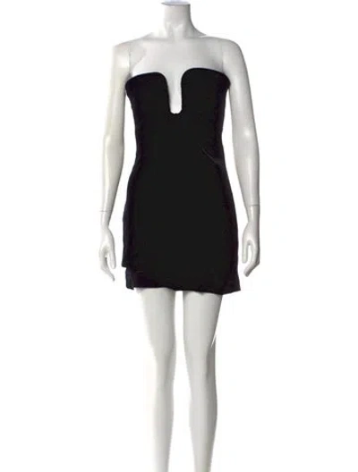 Pre-owned Roland Mouret Velvet Mini Dress In Black