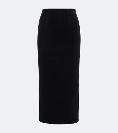 Roland Mouret Velvet Pencil Skirt In Black