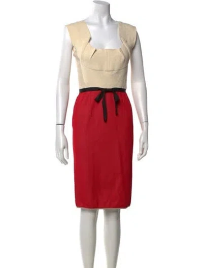 Pre-owned Roland Mouret Virgin Wool Knee-length Dress In Red
