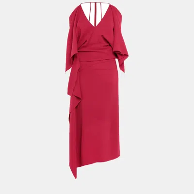 Pre-owned Roland Mouret Viscose Midi Dress 6 In Pink