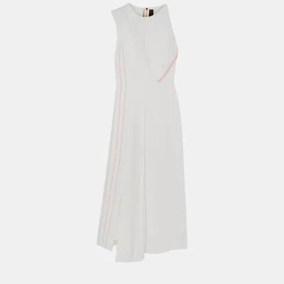 Pre-owned Roland Mouret Viscose Midi Dresses 14 In White