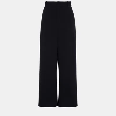 Pre-owned Roland Mouret Viscose Wide Leg Trousers 16 In Black