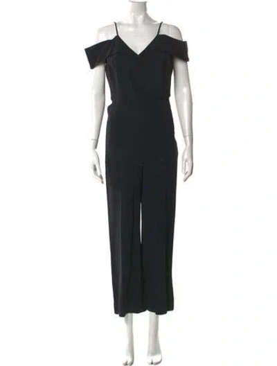 Pre-owned Roland Mouret V-neck Jumpsuit In Black