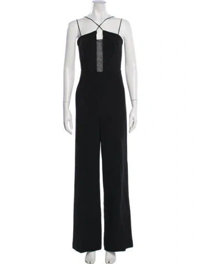 Pre-owned Roland Mouret V-neck Jumpsuit In Black