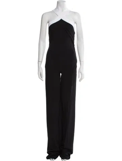 Pre-owned Roland Mouret V-neck Jumpsuit In Black