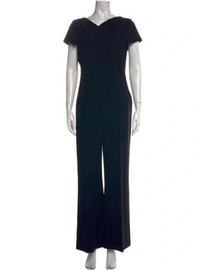 Pre-owned Roland Mouret V-neck Jumpsuit In Black
