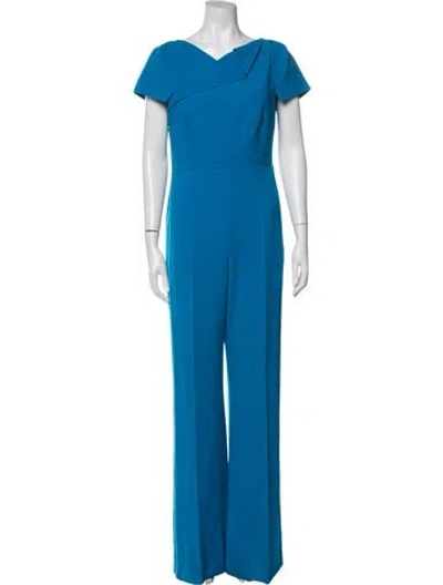 Pre-owned Roland Mouret V-neck Jumpsuit In Blue