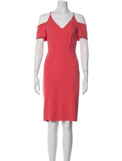 Pre-owned Roland Mouret V-neck Knee-length Dress In Red