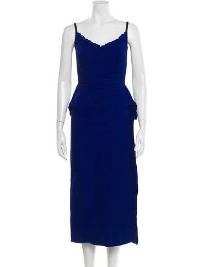 Pre-owned Roland Mouret V-neck Long Dress In Multi