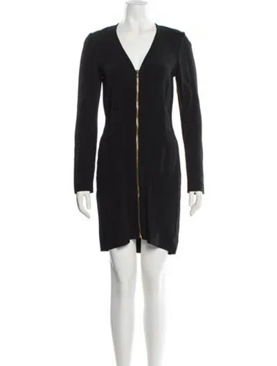 Pre-owned Roland Mouret V-neck Mini Dress In Black