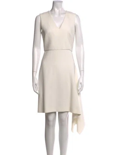 Pre-owned Roland Mouret V-neck Mini Dress In White