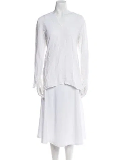 Pre-owned Roland Mouret V-neck Sleeveless Tunic In White