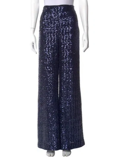 Pre-owned Roland Mouret Wide Leg Pants In Blue