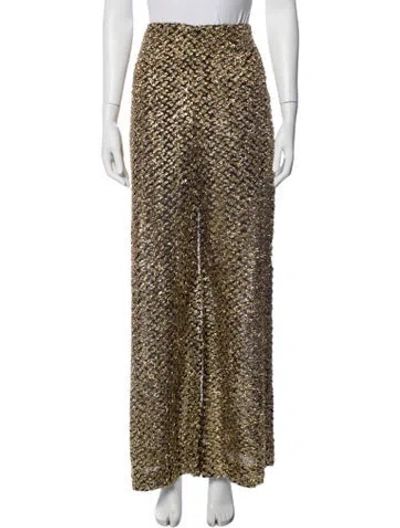 Pre-owned Roland Mouret Wide Leg Pants In Gold