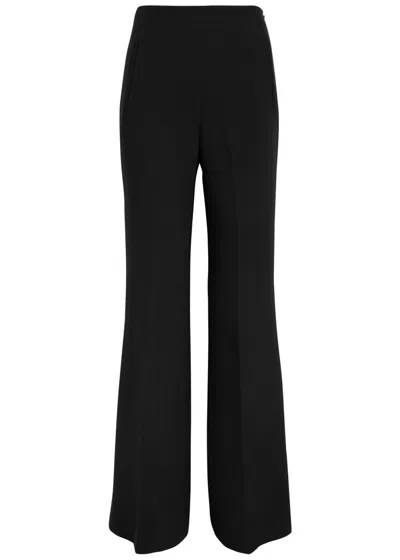 Roland Mouret Wide-leg Stretch-cady Trousers In Black