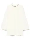 Roland Mouret Women Cape Sleeve Embellished Cady Mini Dress In Neutral