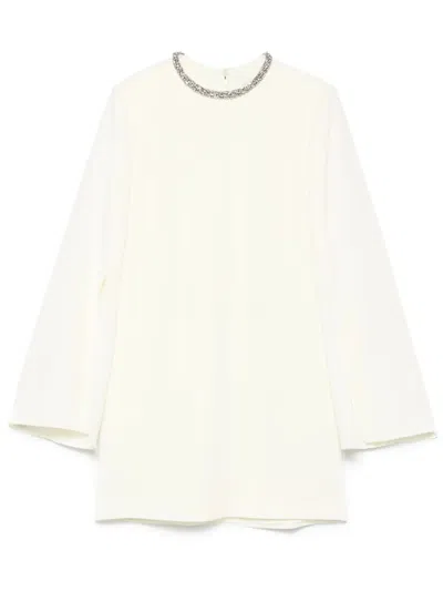 Roland Mouret Women Cape Sleeve Embellished Cady Mini Dress