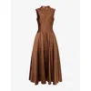 Roland Mouret Womens Brown Ball Sleeveless Woven Maxi Dress In Brown