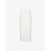 Roland Mouret Womens Cream Crepe Split Stretch-woven Midi Skirt In White