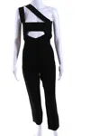 Roland Mouret Womens One Shoulder Sleeveless Slim Leg Jumpsuit Black In Black