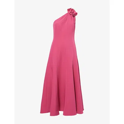 Roland Mouret Womens Pink 3d-flower Strapless Woven Gown
