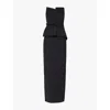 Roland Mouret Draped Crepe Gown In Black