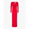 Roland Mouret Gathered Cady Gown In Red