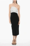 Roland Mouret Wool And Silk Maxi Strapless Ress With Rhinestone Detail