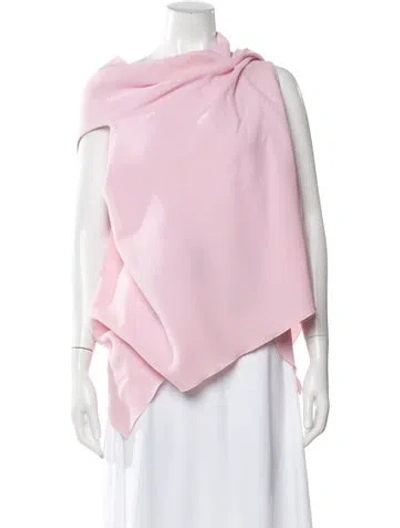Pre-owned Roland Mouret Wool Asymmetrical Blouse In Pink