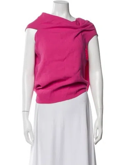 Pre-owned Roland Mouret Wool Asymmetrical Top In Pink