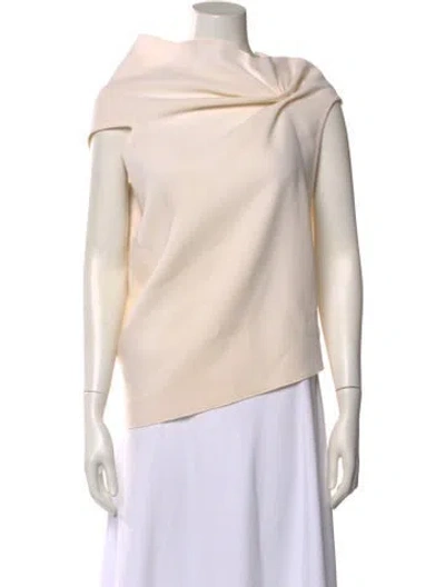 Pre-owned Roland Mouret Wool Cowl Neck Sweater In Neutral