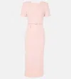 Roland Mouret Wool Crêpe Midi Dress In Pink