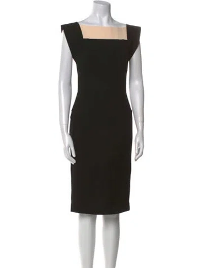 Pre-owned Roland Mouret Wool Knee-length Dress In Black