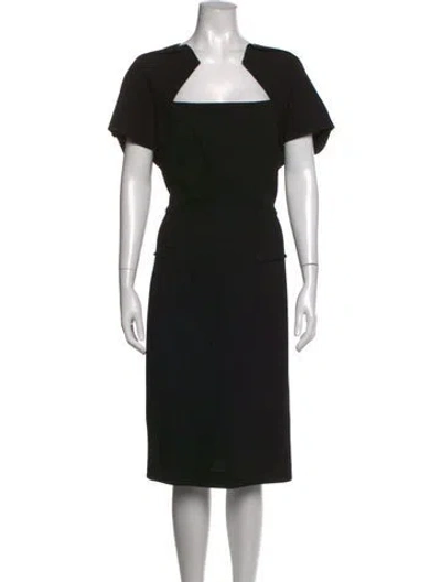 Pre-owned Roland Mouret Wool Knee-length Dress In Black
